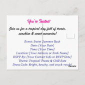 Invitation à la fête Tropical Treats – Douce Été B (Dos)