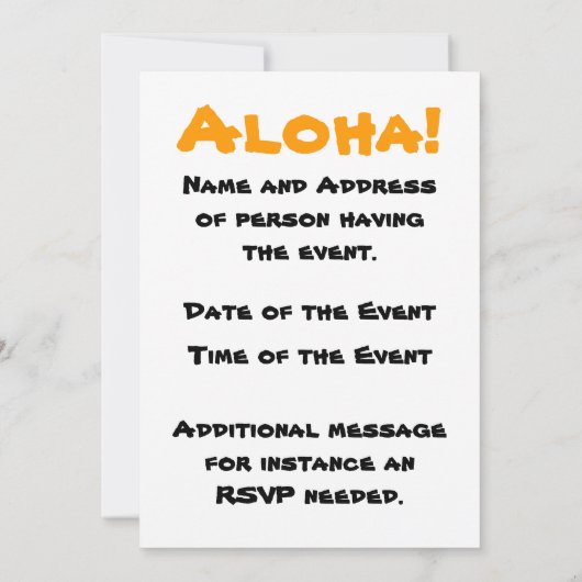 Invitation à la fête tropicale (Dos)