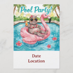 Invitation à la fête tropicale au bord de la pisci