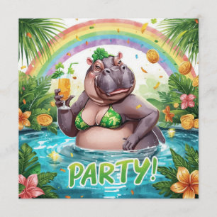 Invitation à la fête tropicale de la piscine de la