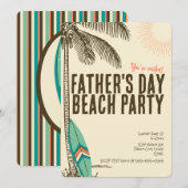 Invitation à la fête tropicale de plage de la Fête (Devant / Derrière)