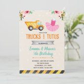 Invitation à la fête tutu camion mignon (Debout devant)