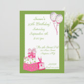 Invitation à la fête verte rose (Debout devant)