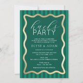 Invitation à la fête Wave Green Stripe Hucks (Devant)