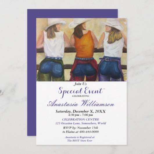 INVITATION À LA FÊTE YAHOO WESTERN (Devant / Derrière)