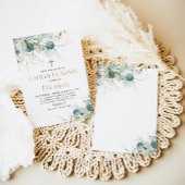 Invitation à la feuille d'eucalyptus et au baptême