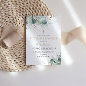 Invitation à la feuille d'eucalyptus et au baptême