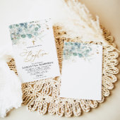 Invitation à la feuille d'eucalyptus et au baptême