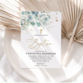 Invitation à la feuille d'eucalyptus et au baptême