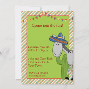 Invitation à la Fiesta de Cactus Donkey