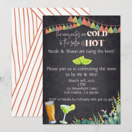 Invitation à la Fiesta de Fiançailles (Devant / Derrière)