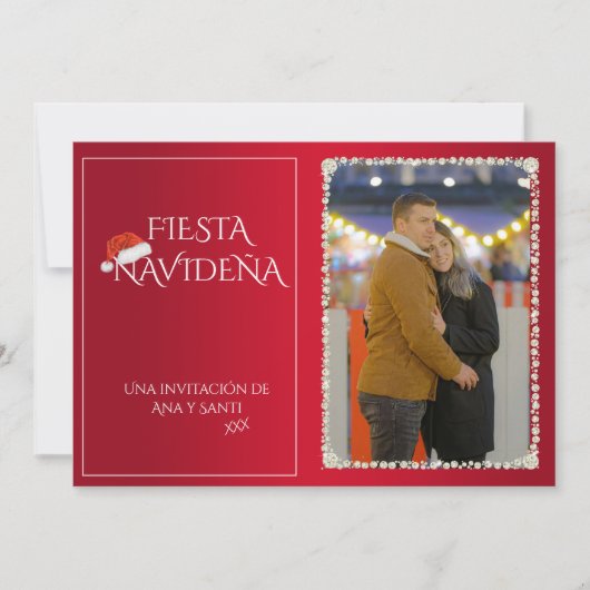 Invitation à la Fiesta de Navidad Foto (Devant)