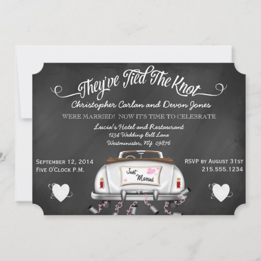 Invitation à la fin d'un mariage Vintage convertib (Devant)