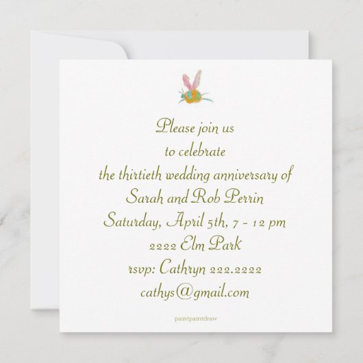 Invitation à la fleur (Dos)