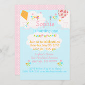 Invitation à la Fleur de cerf-volant (Devant / Derrière)