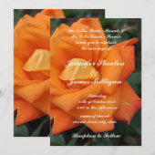 Invitation à la fleur rose orange (Devant / Derrière)