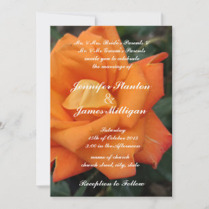 Invitation à la fleur rose orange