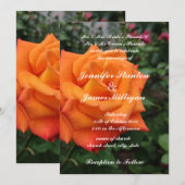 Invitation à la fleur rose orange (Devant / Derrière)