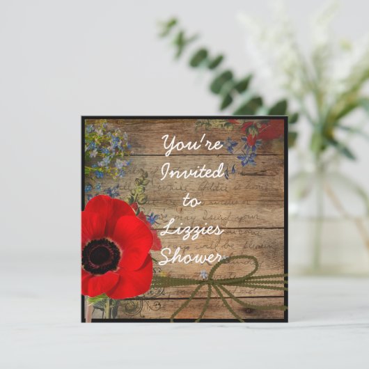 Invitation à la FLEUVE DE Pavot Fête de l'mariée (Debout devant)