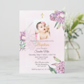 Invitation à la florale de Peony rose (Debout devant)