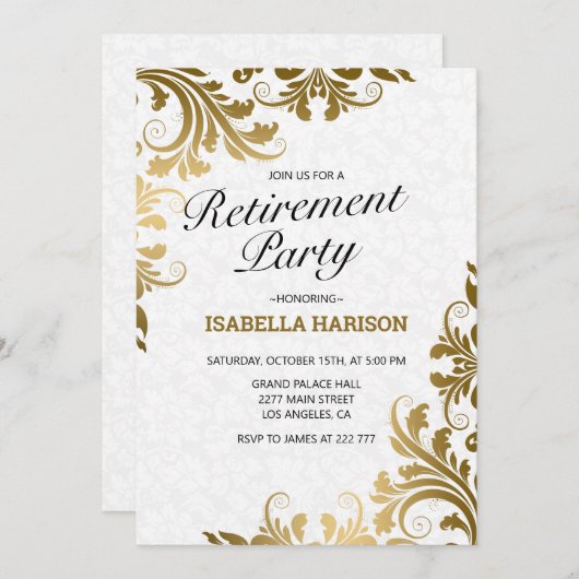 Invitation à la florale d'or (Devant / Derrière)