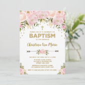 Invitation à la florale rose et or (Debout devant)