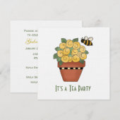 Invitation à la Foire du thé floral jaune (Devant / Derrière)