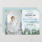 Invitation à la forêt d'hiver de ONE derland pour (Devant / Derrière)