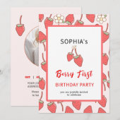 Invitation à la fraise et à la fleur (Devant / Derrière)