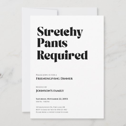 Invitation à la Friendsgiving (Devant)