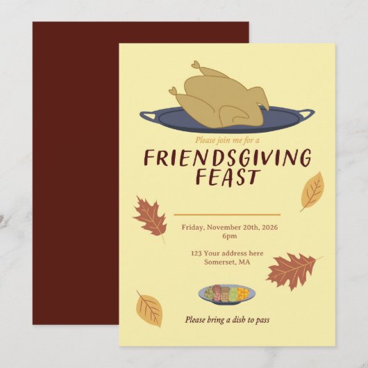 Invitation à la Friendsgiving (Devant / Derrière)