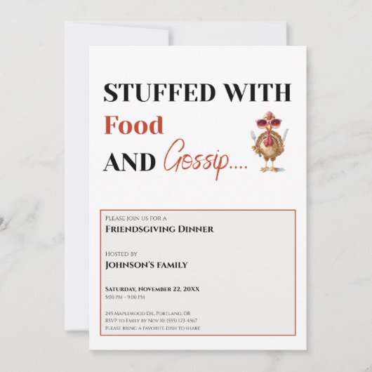 Invitation à la Friendsgiving (Devant)