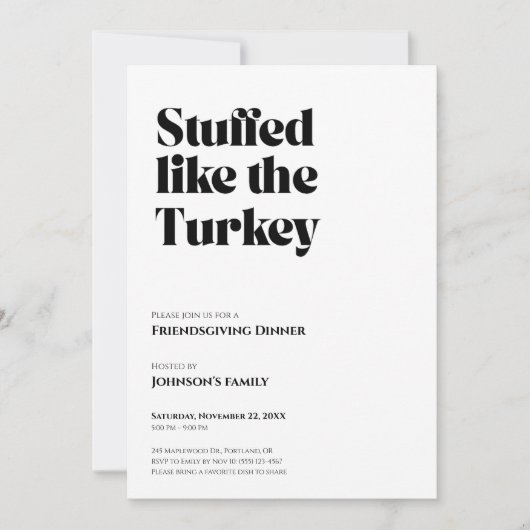 Invitation à la Friendsgiving (Devant)