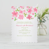 Invitation à la frontière de fleurs roses (Debout devant)