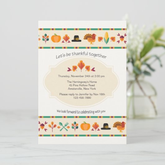 Invitation à la frontière de Thanksgiving (Debout devant)