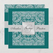 Invitation à la frontière des Damas pour monogramm (Devant / Derrière)