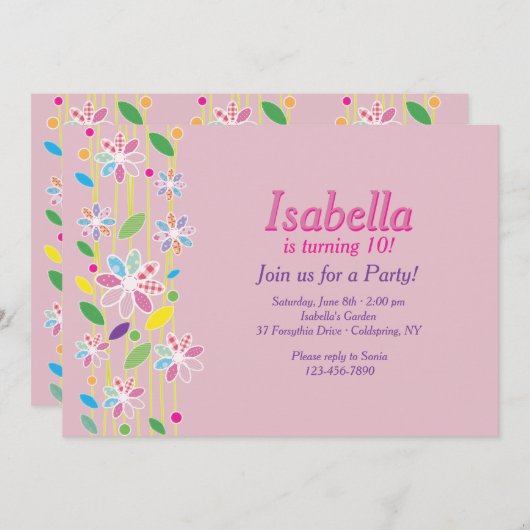 Invitation à la frontière des fleurs (Devant / Derrière)