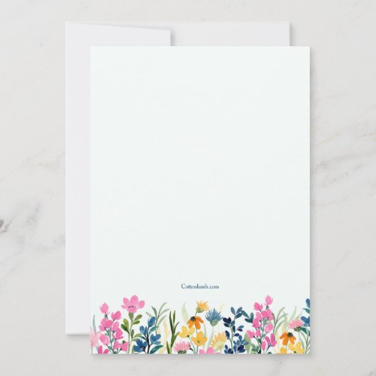 Invitation à la frontière des fleurs de printemps (Dos)