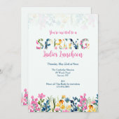 Invitation à la frontière des fleurs de printemps (Devant / Derrière)