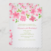 Invitation à la frontière des fleurs roses (Devant / Derrière)