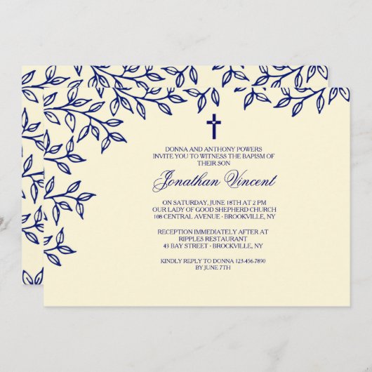 Invitation à la frontière feuille (Devant / Derrière)