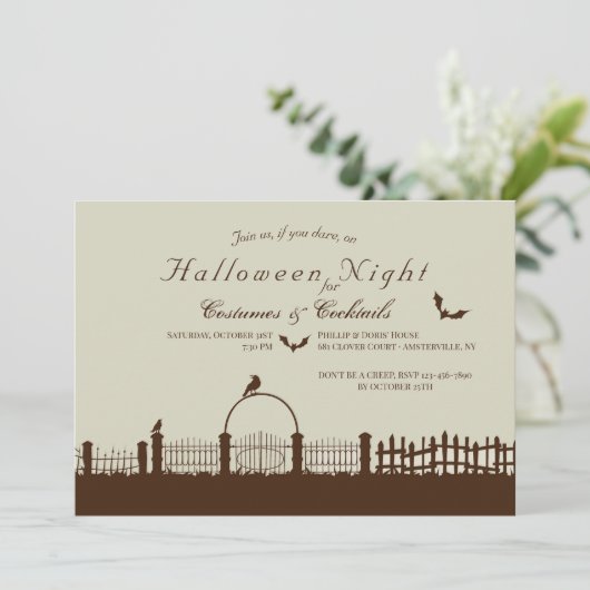 Invitation à la frontière Halloween (Debout devant)