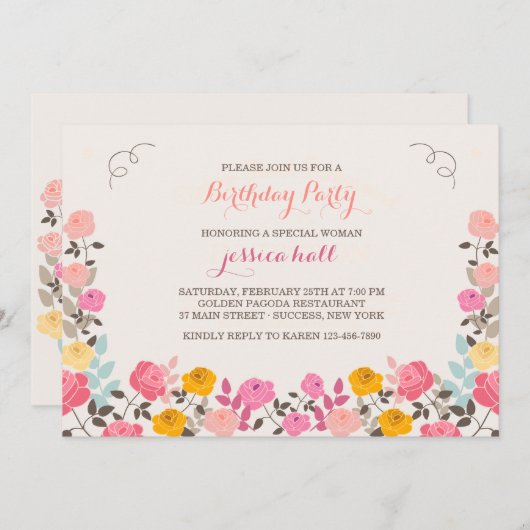 Invitation à la frontière rose (Devant / Derrière)