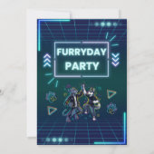 Invitation à la Furryday Party Rétro Néon (Dos)