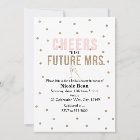 Invitation À la future Mme. Enterrement de vie de jeune fille (Devant)