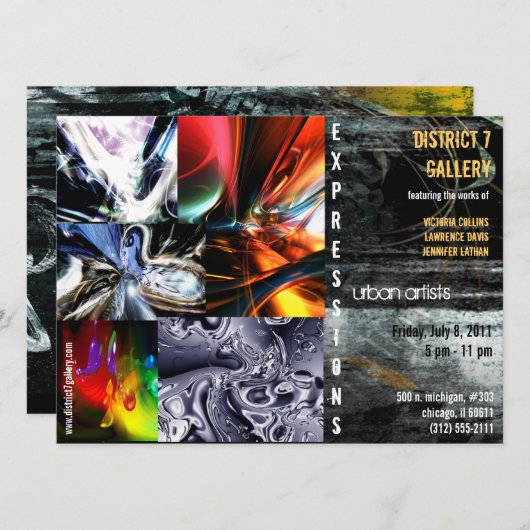 Invitation à la galerie d'art abstraite (Devant / Derrière)