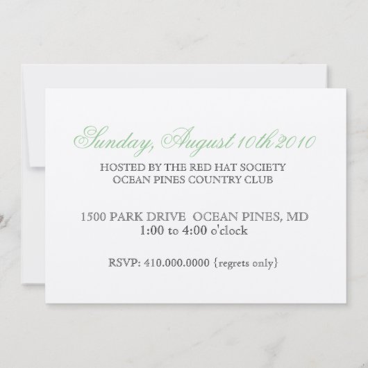 Invitation à la Garden Party (Dos)