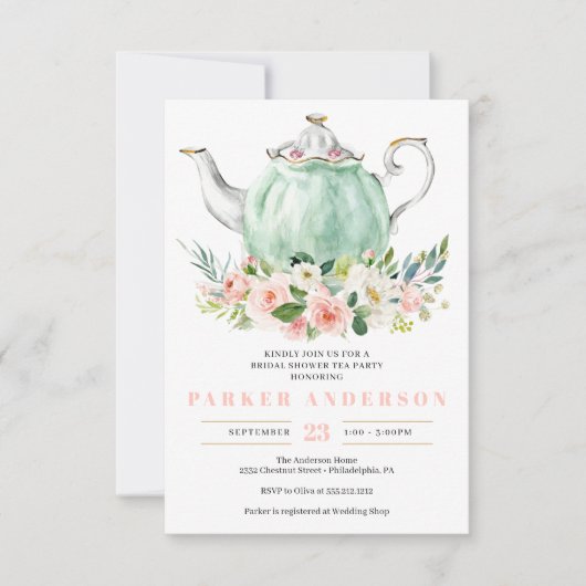 Invitation à la garden-party pour la future mariée (Devant)