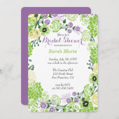 Invitation à la gerbe florale violette et verte (Devant / Derrière)