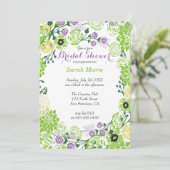 Invitation à la gerbe florale violette et verte (Debout devant)